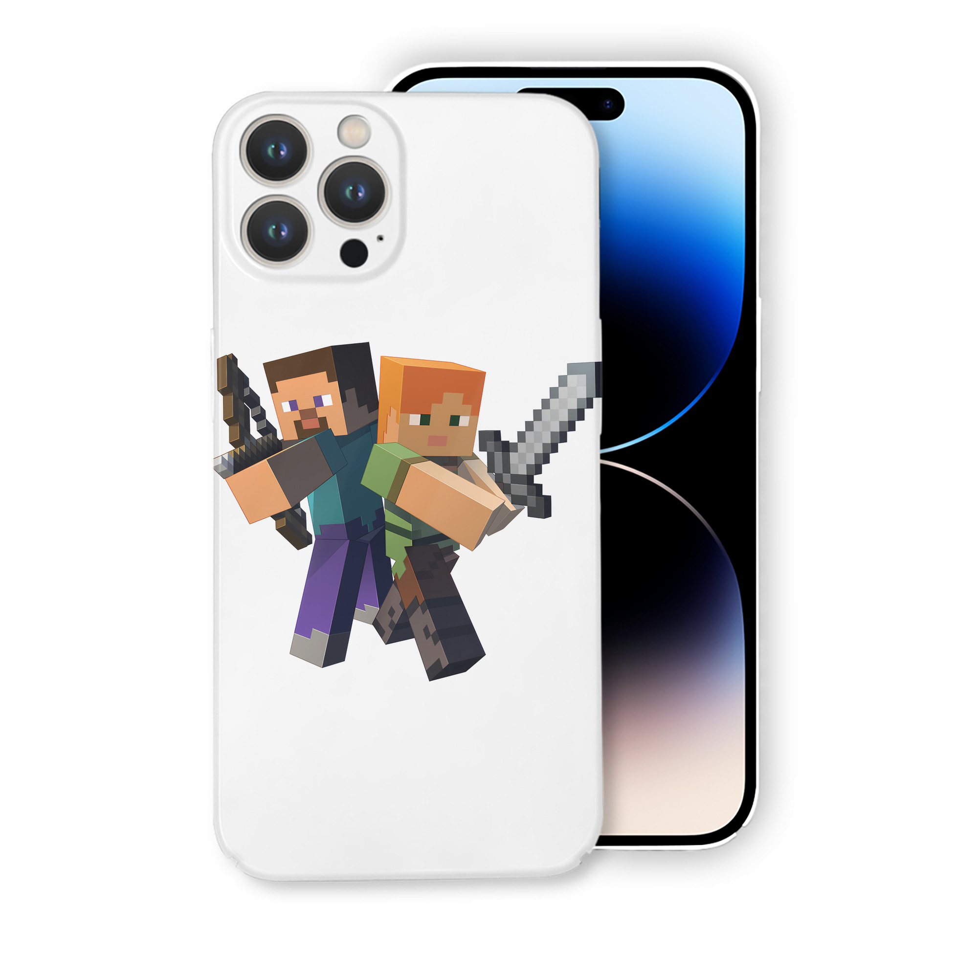 （画像用） マインクラフト ブロックの世界 Minecraft MC Block world 【iPhone 14シリーズ対応】ハードケース